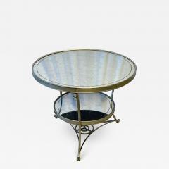 Hollywood Regency Style Mirrored Gueridon Center Table Silver Gilt Lion Heads - 2490498