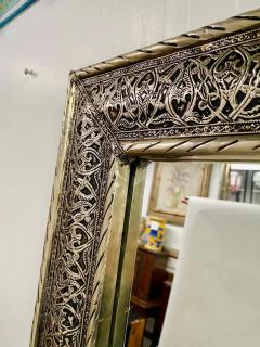 Hollywood Regency Style Silver Large Wall Floor Pier Mirror in Filigree Design - 2985245