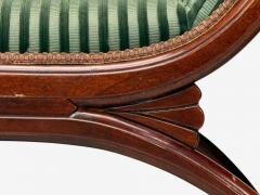 Hollywood Regency Style Stained Wood Green Fabric Benches USA 1980s - 4283198