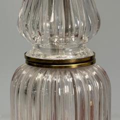 Hollywood Regency Style Table Lamps Fluted Crystal Gilt Metal USA 1980s - 3979079