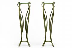 Hollywood Regency Tall Green Pedestals with Curvaceous Roman Urn Silhouette - 4480675