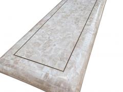 Hollywood Regency Tessellated Stone or White Marble Console Table or Sofa Table - 2058926