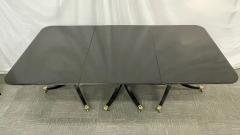 Hollywood Regency Triple Pedestal Ebony Dining Table Maison Jansen - 2598915