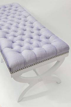 Hollywood Regency Tufted Silk Bench - 1803208