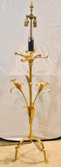 Hollywood Regency Tulip Form Solid Bronze Floor Standing or Tall Lamp - 2936673