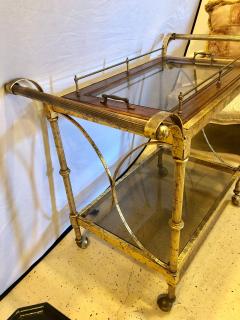 Hollywood Regency Two Tier Serving Cart in a Faux Marbleized Design - 2938878