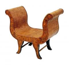 Hollywood Regency Wood Cane Sculptural Single Bench Seat Stool or Chair - 3708559