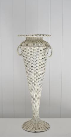 Hollywood Regency Woven Rattan Plant Stand - 1851943
