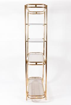 Hollywood Regency brass and glass shelving unit - 1088442