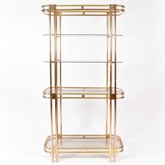 Hollywood Regency brass and glass shelving unit - 1088444