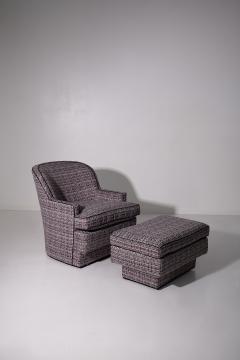 Hollywood Regency style armchair and ottoman set - 3859798