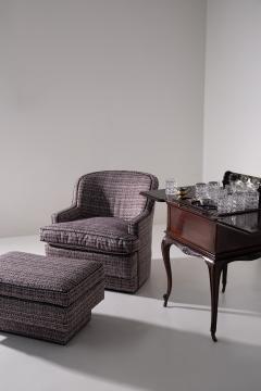 Hollywood Regency style armchair and ottoman set - 3859799