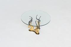 Hollywood Regency style coffee table brass antelope France 1970 - 4164990
