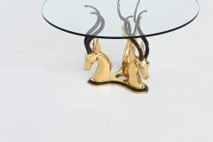 Hollywood Regency style coffee table brass antelope France 1970 - 4164993