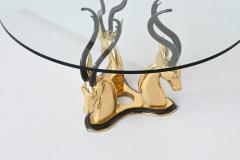 Hollywood Regency style coffee table brass antelope France 1970 - 4164995