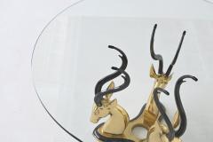 Hollywood Regency style coffee table brass antelope France 1970 - 4164997