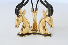 Hollywood Regency style coffee table brass antelope France 1970 - 4164998