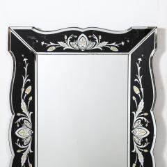 Hollywood Shadow Box Mirror in Reverse Etched Beveled Eglomise Detailing - 4653680