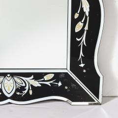 Hollywood Shadow Box Mirror in Reverse Etched Beveled Eglomise Detailing - 4653690