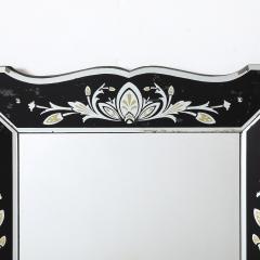 Hollywood Shadow Box Mirror in Reverse Etched Beveled Eglomise Detailing - 4653696