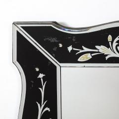 Hollywood Shadow Box Mirror in Reverse Etched Beveled Eglomise Detailing - 4653697