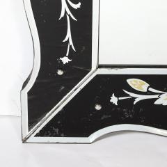 Hollywood Shadow Box Mirror in Reverse Etched Beveled Eglomise Detailing - 4653701