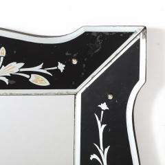 Hollywood Shadow Box Mirror in Reverse Etched Beveled Eglomise Detailing - 4653712