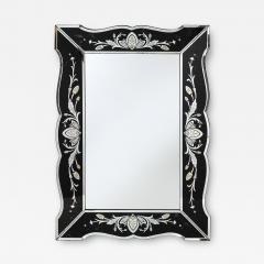 Hollywood Shadow Box Mirror in Reverse Etched Beveled Eglomise Detailing - 4659929