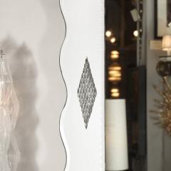 Hollywood Venetian Glass Scalloped Shadowbox Beveled Mirror W Reversed Etching - 4075178