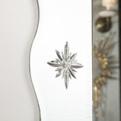 Hollywood Venetian Glass Scalloped Shadowbox Beveled Mirror W Reversed Etching - 4075196