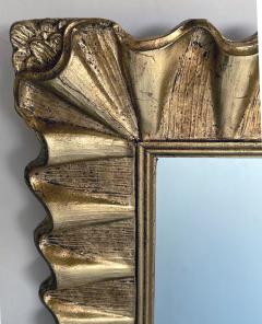 Hollywood regency gilded rectangular mirror with undulating ruffled frame - 2256578