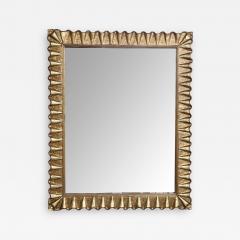 Hollywood regency gilded rectangular mirror with undulating ruffled frame - 2256769