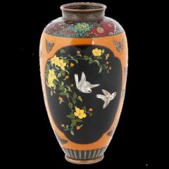 Honda Yosaburo Antique Japanese Cloisonne Goldstone Enamel Butterfly Vase Attributed To Honda - 3904315