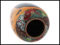 Honda Yosaburo Antique Japanese Cloisonne Goldstone Enamel Butterfly Vase Attributed To Honda - 3904376