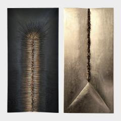 Hoon Moreau MEMORY OF THE FUTURE T4 T5 Diptych of uniques wall sculptures in wood - 4200255