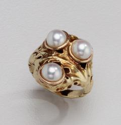 Horace Potter Potter Studios American Arts Crafts 14kt Yellow Gold Ring with pearls by Potter Studios - 2464989
