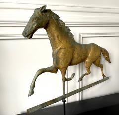 Horse Weathervane with Gilt Surface on Display Stand - 2242230