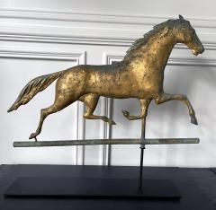 Horse Weathervane with Gilt Surface on Display Stand - 2242233