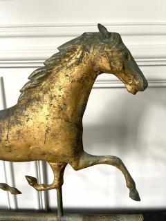 Horse Weathervane with Gilt Surface on Display Stand - 2242234