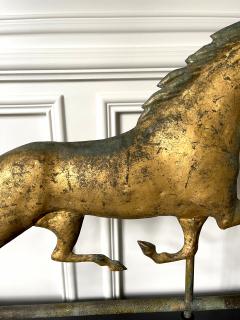 Horse Weathervane with Gilt Surface on Display Stand - 2242235