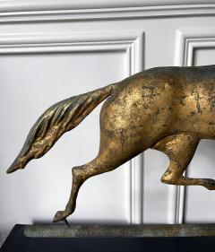 Horse Weathervane with Gilt Surface on Display Stand - 2242236