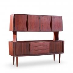 Hos Wulff Hos Wulff Mid Century Danish Teak Tambour Door Credenza and Hutch - 4492644