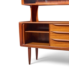Hos Wulff Hos Wulff Mid Century Danish Teak Tambour Door Credenza and Hutch - 4739542