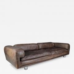 Howard Keith 1970s Howard Keith leather Diplomat sofa UK - 3475219