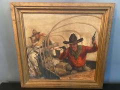 Howard Livingston Hastings GREAT COWBOYS WITH GUNS IN COVERED WAGON PAINTING BY HOWARD L HASTINGS - 2185740