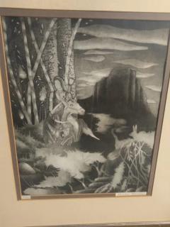 Howard Purnell Lithograph of a Forest Trail 14 50 - 3877861