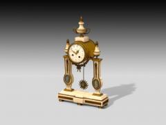 Hubert Sarton Style Louis XVI Porcelain Bronze Marble Mantle Clock 19th C  - 4096444