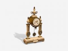 Hubert Sarton Style Louis XVI Porcelain Bronze Marble Mantle Clock 19th C  - 4096446