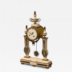 Hubert Sarton Style Louis XVI Porcelain Bronze Marble Mantle Clock 19th C  - 4099667