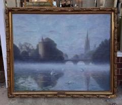 Huge Antique Omer Coppens French Seascape Oil Painting - 3909590